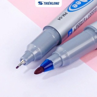 Bút Lông Dầu 2 Đầu Không Xoá Được Thiên Long PM-04 (Mực Xanh)