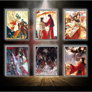  Tranh đèn led 3D đổi màu Thiên Quan Tứ Phúc - Tranh đèn led 3D ANIME trang trí bàn làm việc đèn ngủ 