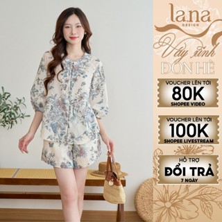 Set áo quần LINH HÀN  thiết kế LA.NA DESIGN chất tơ in họa tiết thoáng mát phù hợp dạo phố- SQ210