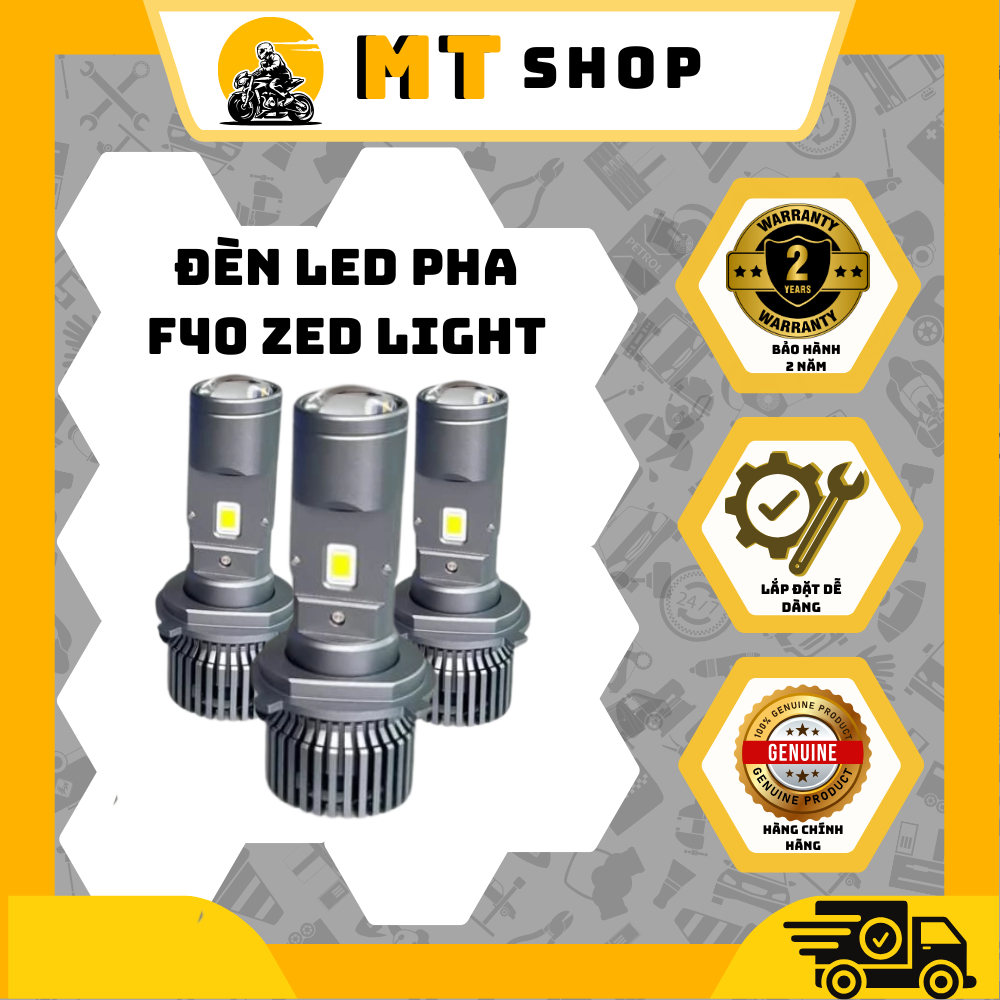 Đèn LED Siêu Sáng F40 cho Xe Máy và Ô Tô Chân H4 50W 12/24V, Bảo Hành 2 Năm từ ZED LIGHT VIỆT NAM
