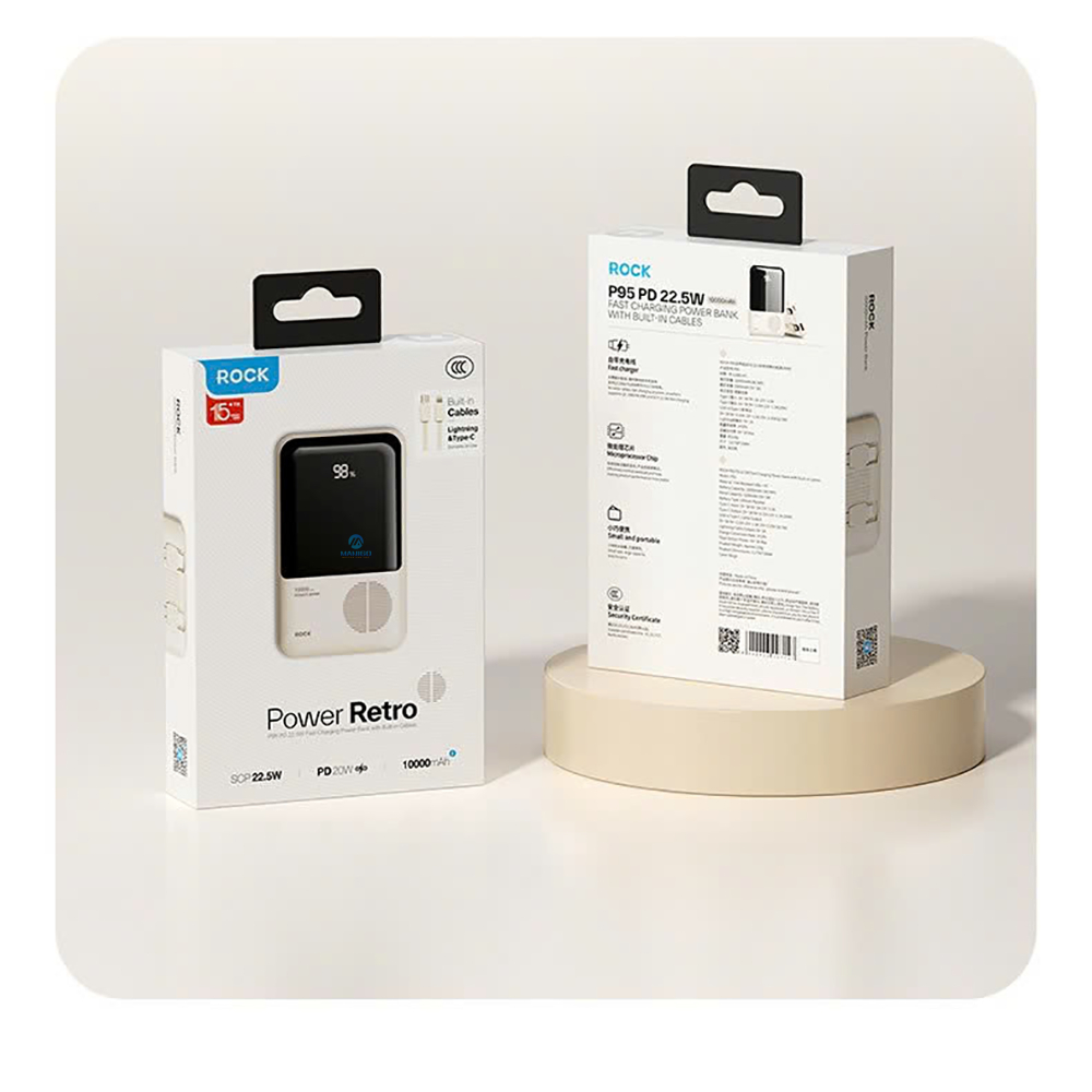 Pin sạc dự phòng tích hợp dây sạc Rockspace P95 sạc nhanh 22.5w 10000mAh hàng chính hãng có BH | BigBuy360 - bigbuy360.vn