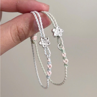  Vòng tay nữ hạt bạc s925 dây tết thủ công nhiều mẫu LTB343 