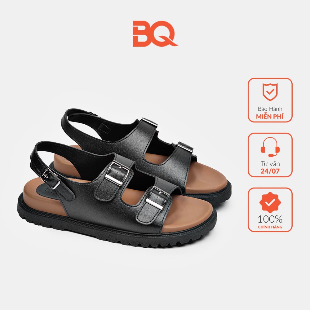 Giày sandal nữ đi học đế bằng hai quai ngang trẻ trung BQ SDW0139