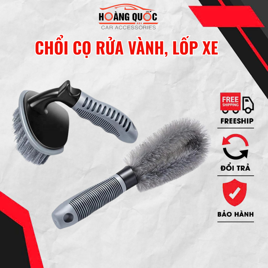 Bộ Chổi Cọ Rửa Lốp Ô Tô Cọ Rửa Vành Ô Tô Mâm Ô Tô, Chổi Vệ Sinh Lốp Xe Ô Tô Chuyên Dụng Tay Cầm Chắc