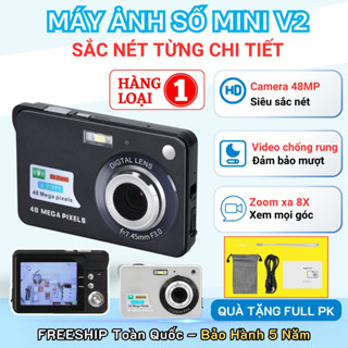 Máy ảnh kỹ thuật số V2, Máy chụp ảnh digital mini camera ống kính 48MP, Zoom 8x