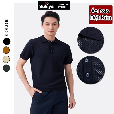 Áo Polo Len Dệt Lưới Thoáng Khí SUKIYA Phong Cách Sang Trọng Hàn Quốc AL102