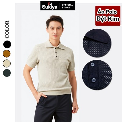 Áo Polo Dệt Kim Nam Basic SUKIYA Cao Cấp Dệt Lỗ Thoáng Khí Mát mẻ AL102
