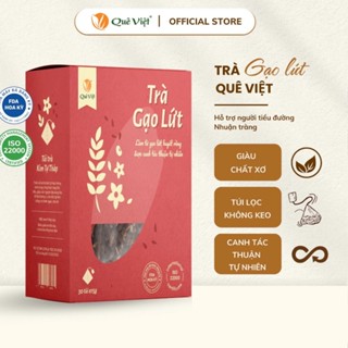  Trà gạo lứt Quê Việt mát gan hỗ trợ giảm cân giải độc cơ thể nguyên liệu hữu cơ organic an toàn hộp 600g  24 gói x25g  