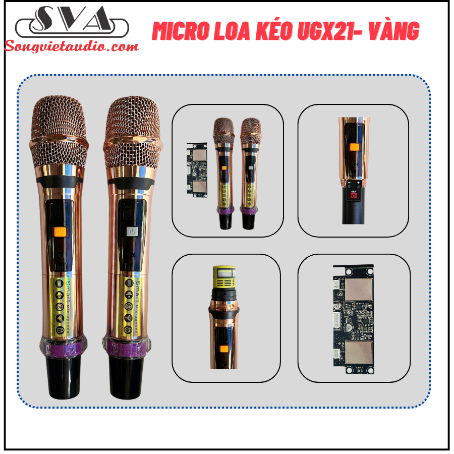 BỘ MICRO LOA KÉO, AMPLI CÓ BLUETOOTH UGX21 - CẶP