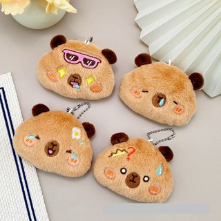  Móc khoá nhồi bông chuột Capybara đeo kính đáng yêu 