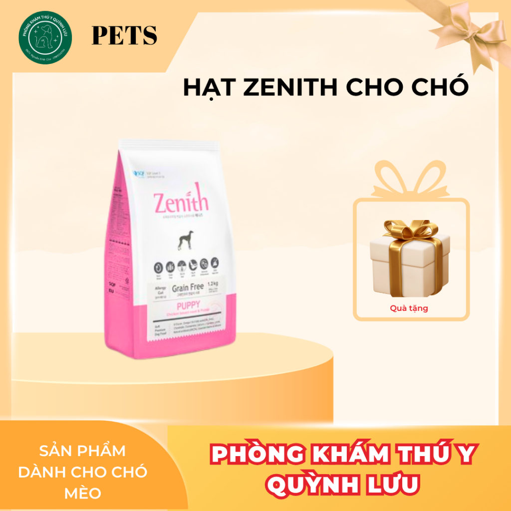 Thức Ăn Hạt Mềm Zenith Cho Chó Con 1,2kg (300gx4 túi)