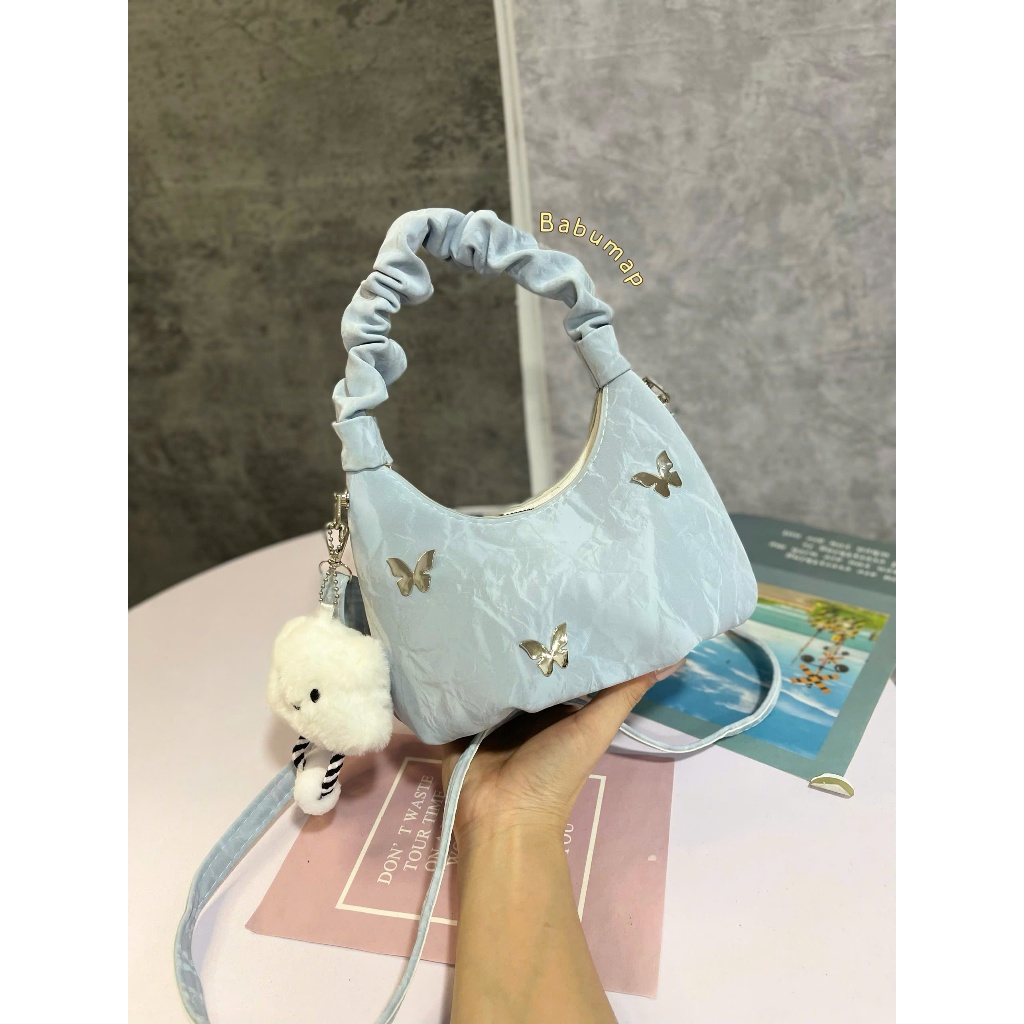 Túi xách nữ basic túi đeo chéo đeo vai giỏ xách nữ đựng đồ da nhung quai nhún TXNBAONHI _TDC026 | BigBuy360 - bigbuy360.vn