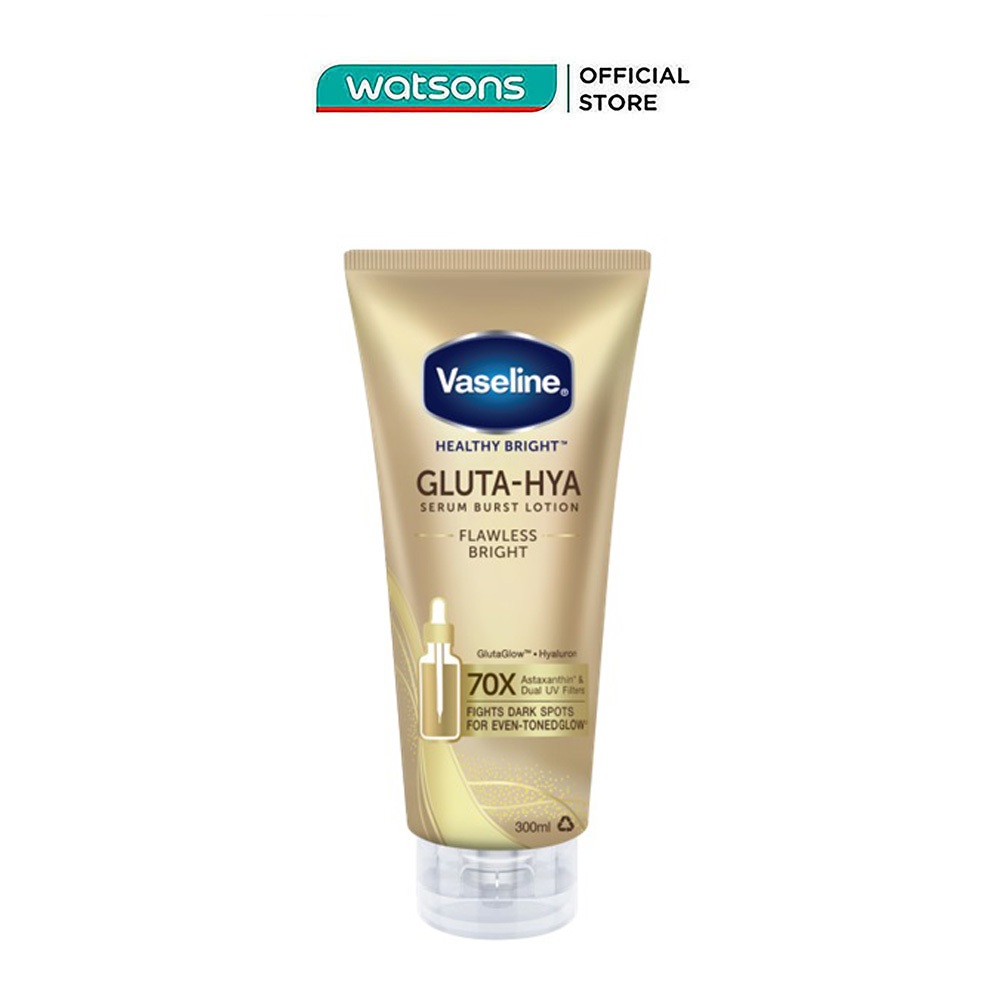 Serum Dưỡng Thể Vaseline Healthy Bright Gluta Hya Burst UV Lotion Flawless Bright 300ml