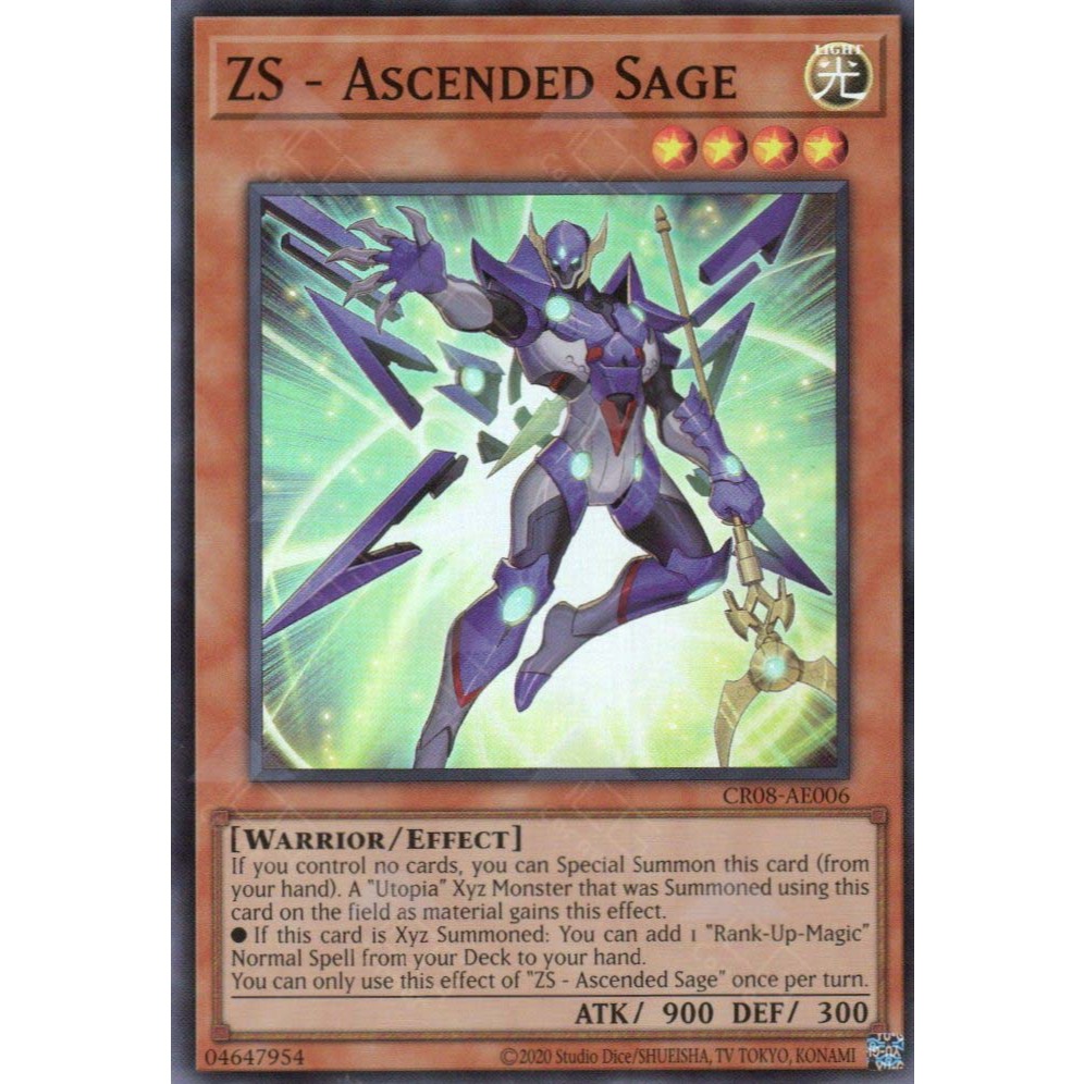 [ Bài Yugioh Chính Hãng ] CR08-AE006 ZS - Ascended Sage (SR)