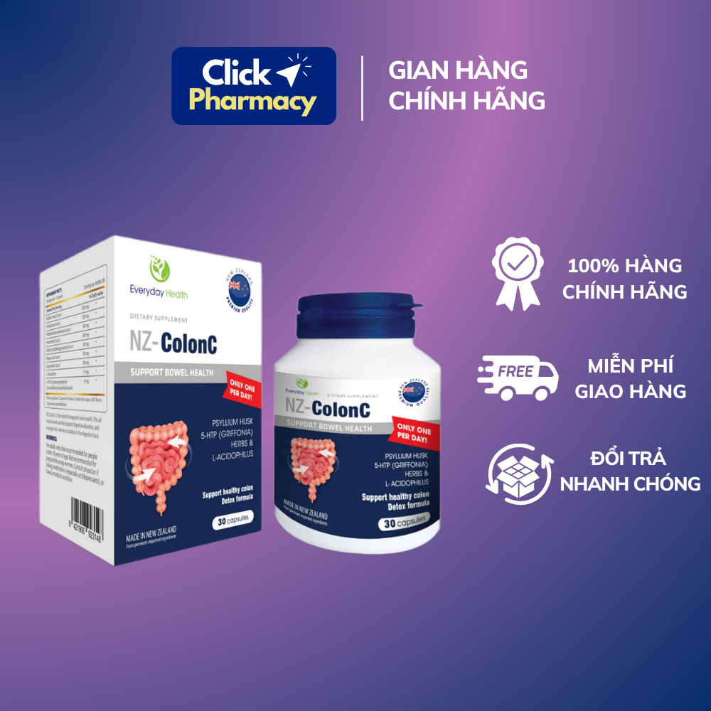 Viên đại tràng NZ ColonC hỗ trợ giảm rối loạn tiêu hóa, đi ngoài liên tục, đau bụng, tiêu chảy, táo 