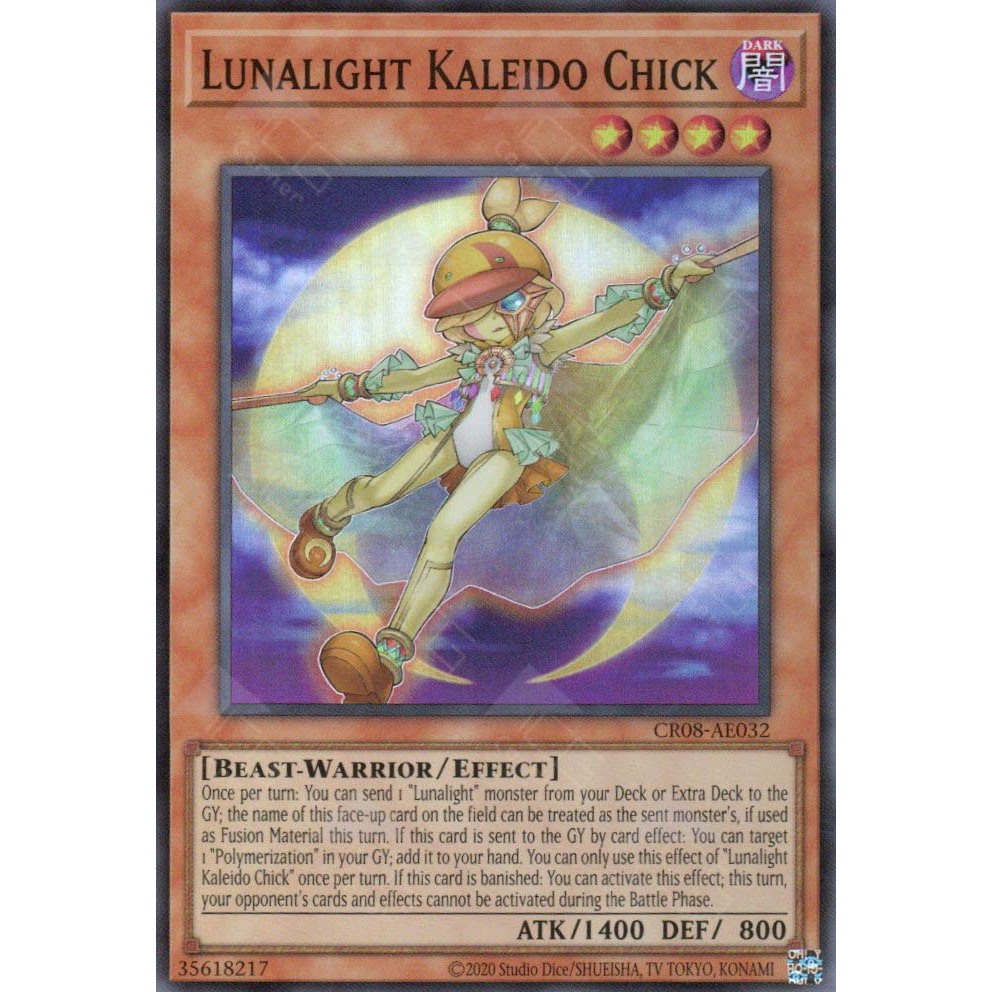 [ Bài Yugioh Chính Hãng ] CR08-AE032 Lunalight Kaleido Chick (SR)