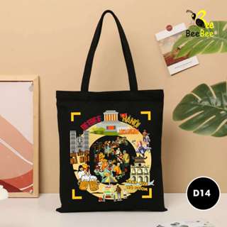 Túi tote túi vải canvas BEEBEE Tôi yêu Việt Nam, hà nội, sài gòn có khoá kéo và túi phụ đi học, đi chơi
