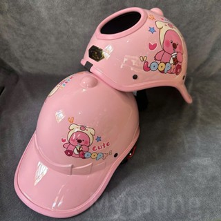 Nón bảo hiểm kết khoét lỗ cao cho nữ hình gấu dâu cu te