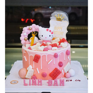 Sét 3 hello kitty trang trí bánh kem, bánh sinh nhật kích thước 8cm