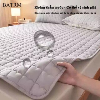Nệm Trải Giường Trải Sàn BATRM Siêu Mỏng đa năng cuộn gọn tiện lợi, Đệm chiếu lót chống thấm có chun bo chống chạy