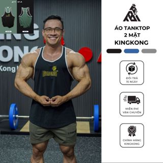 Áo Ba Lỗ KingKong TankTop Thể Thao Poly Viền Trắng - Local Brand TB KINGKONG SPORT WEAR