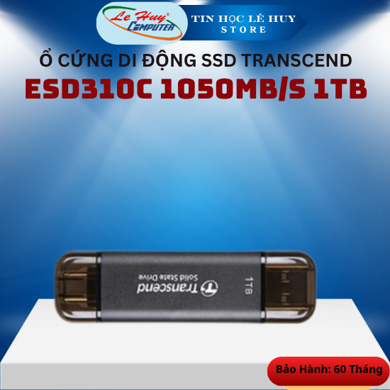 Ổ cứng di động SSD Transcend ESD310C 1050MB/s 1TB - Hàng Chính Hãng