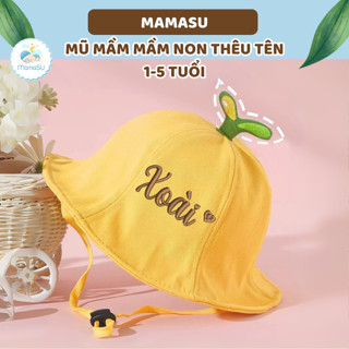 (THÊU TÊN) Mũ Mầm Thêu Tên Theo Yêu Cầu Cho Bé Học Mầm Non Mũ Tai Bèo Cho Bé Từ 1-5 Tuổi Mũ Bucket
