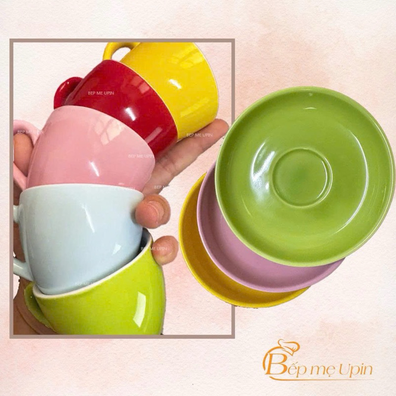 Ly sứ cốc sứ đựng nước đựng trà nhiều màu decor mâm cúng