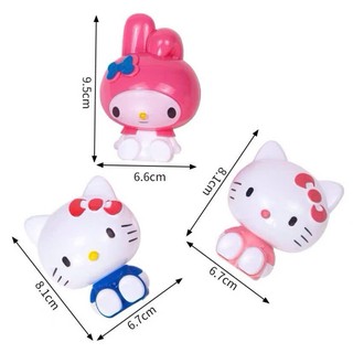 Set 3 mèo Kitty cụp tai trang trí bánh sinh nhật kích thước 9cm