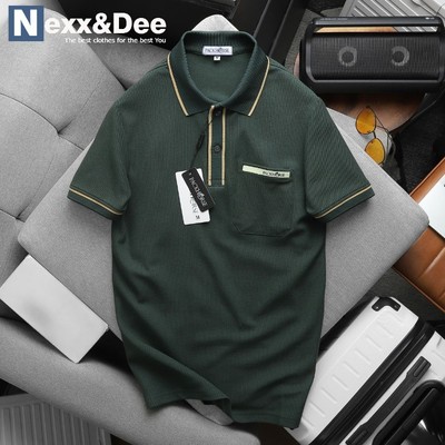 Áo thun polo nam TRUNG NIÊN sọc ngang có túi vải cá sấu Nexx&Dee cao cấp PL32