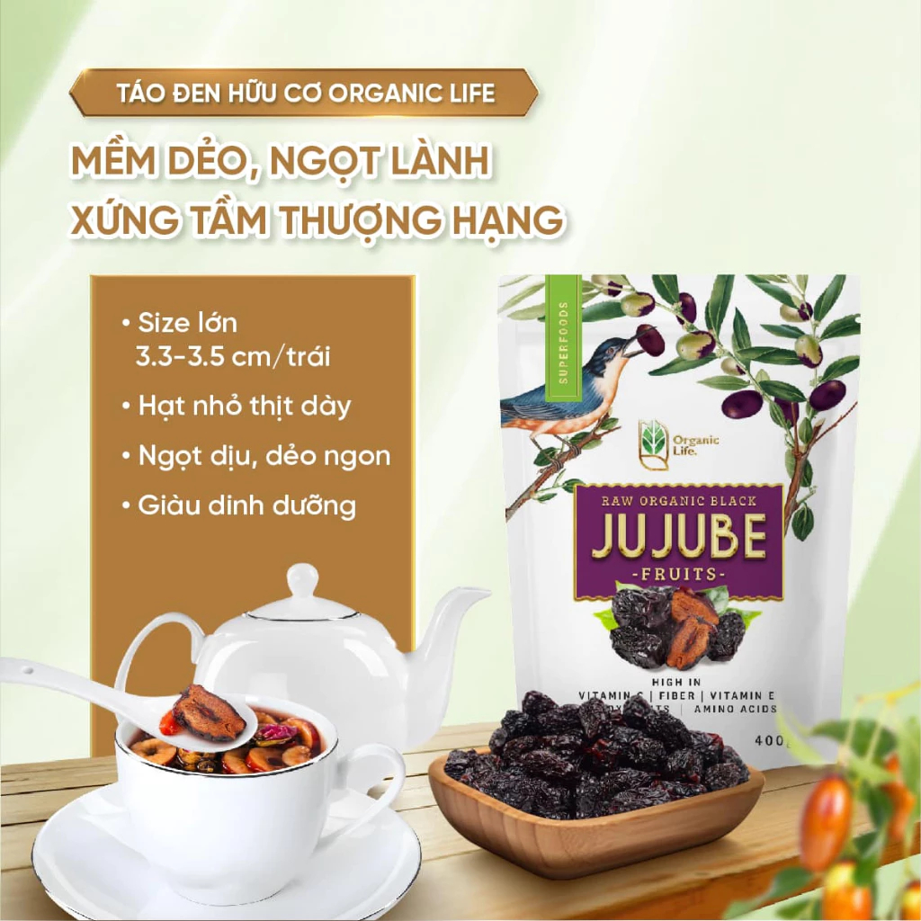 Táo đen hữu cơ Organic Life/ Green Nature Black Jujube