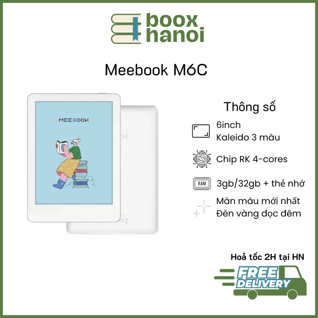 Máy đọc sách Meebook M6C màn hình Kaleido 3 - 6inch Hàng nhập khẩu