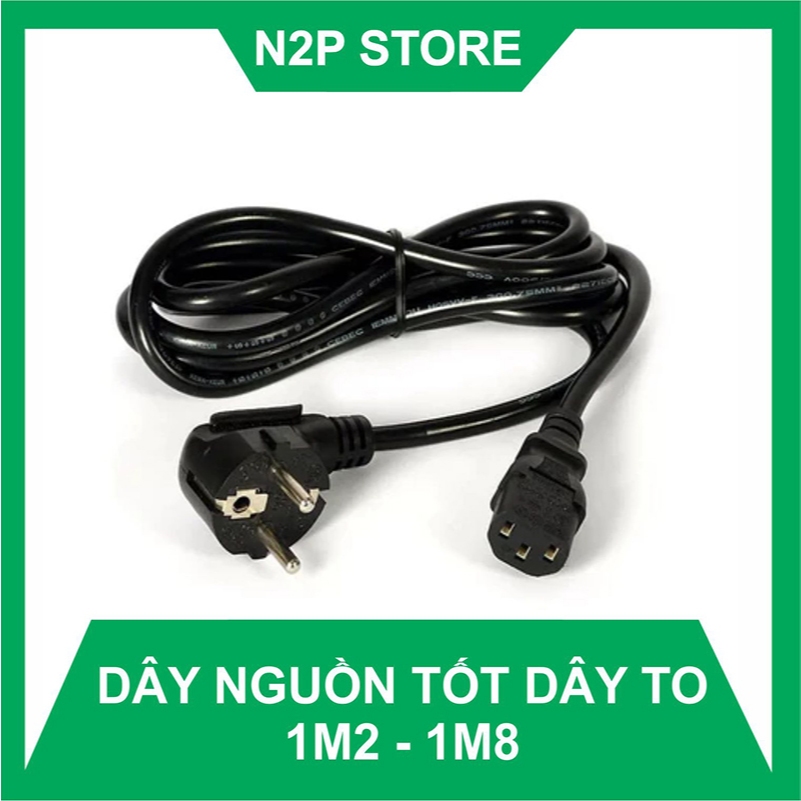 Dây nguồn máy tính PC dài 1M8 cáp nguồn màn hình LCD máy in và nồi cơm điện 1M2 - 1M5 - 1M8 dây tốt sợi to đủ loại