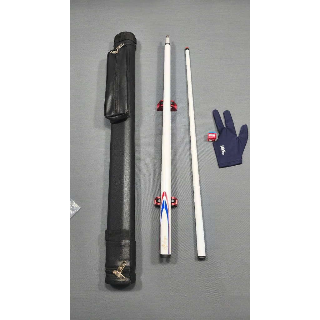 cơ bida lỗ líp, cơ bida cacbon, cơ bida cacbon mạ công ghệ cao Fiberglass Abmagic S1- full trắng CK0