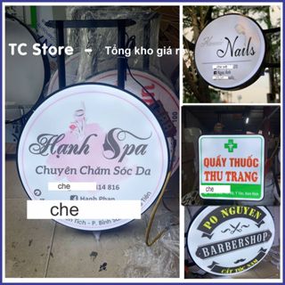 Biển quảng cáo vẫy,hộp đèn mica hút nổi tròn, vuông 60cm  poly (sẵn led siêu sáng + nguồn 220v)