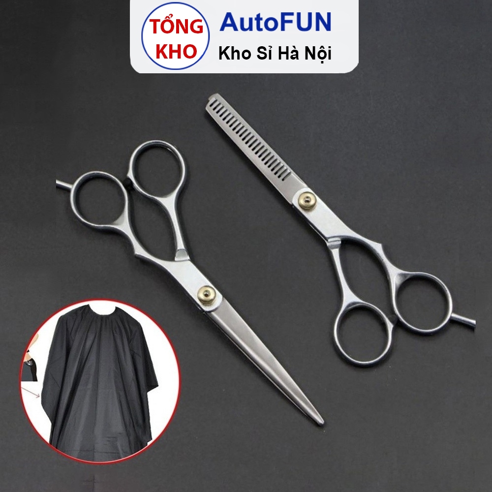 Kéo Cắt Tóc - Kéo Tỉa Tóc Răng Cưa - Áo Chùm Tạo Mẫu Tóc Nam Nữ Gia Đình - Kéo Thép Siêu Bền Hớt Tóc Cho Bé