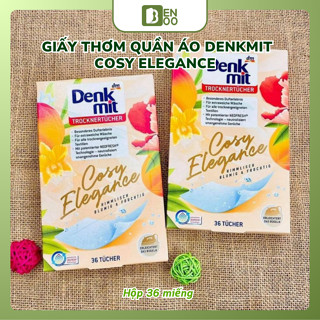 Giấy Thơm Quần Áo Denkmit Cosy Elegance Hộp 36 tờ Hương thơm tươi mát, dùng cho máy sấy, khử mùi tủ quần áo, tủ giày