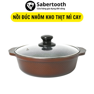 Nồi Nhôm 20cm Kho Thịt Cá NEOF Chống Dính 5 lớp , Bền Bỉ, Giữ Nhiệt Lâu Nguyên Chất D001