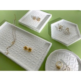 Khay Thạch Cao Decor Viền Bi Đựng Đồ Trang trí, Trang sức, Chụp Ảnh Sản Phẩm