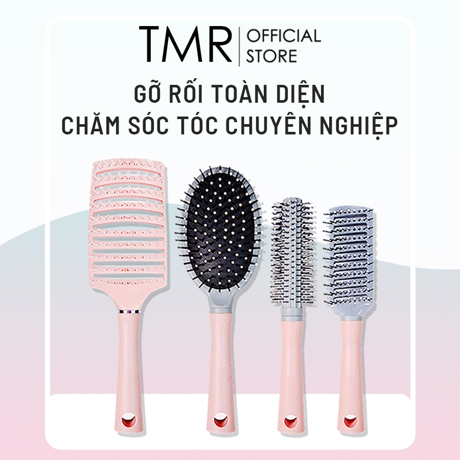 Lược Gỡ Rối Angel Pink TMR  Chải Tóc Màu Hồng Xinh Xắn Nhiều Kiểu Dáng Lựa Chọn Vuông Oval Tròn