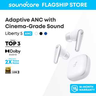 soundcore by Anker Liberty 5 Tai nghe không dây chống ồn, Giảm tiếng ồn mạnh hơn 2 lần, 6 mic AI Clear Calls Sạc nhanh