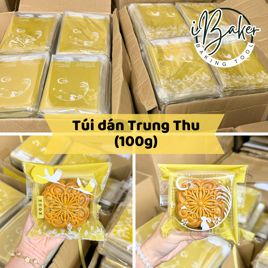[100g] - Túi Đựng Bánh Trung Thu Dán Keo Size 9 (đựng bánh 125g-150g) / Size 10 ( đựng bánh 180g-200