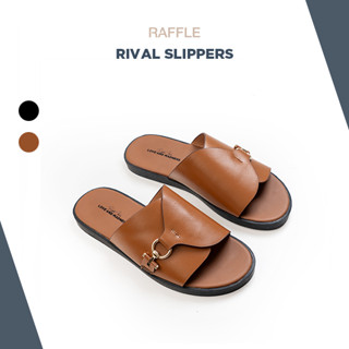 Dép Da Nam Raffini Rival Slippers Màu Nâu Da Bò Cao Cấp Đế Đúc Cao Su