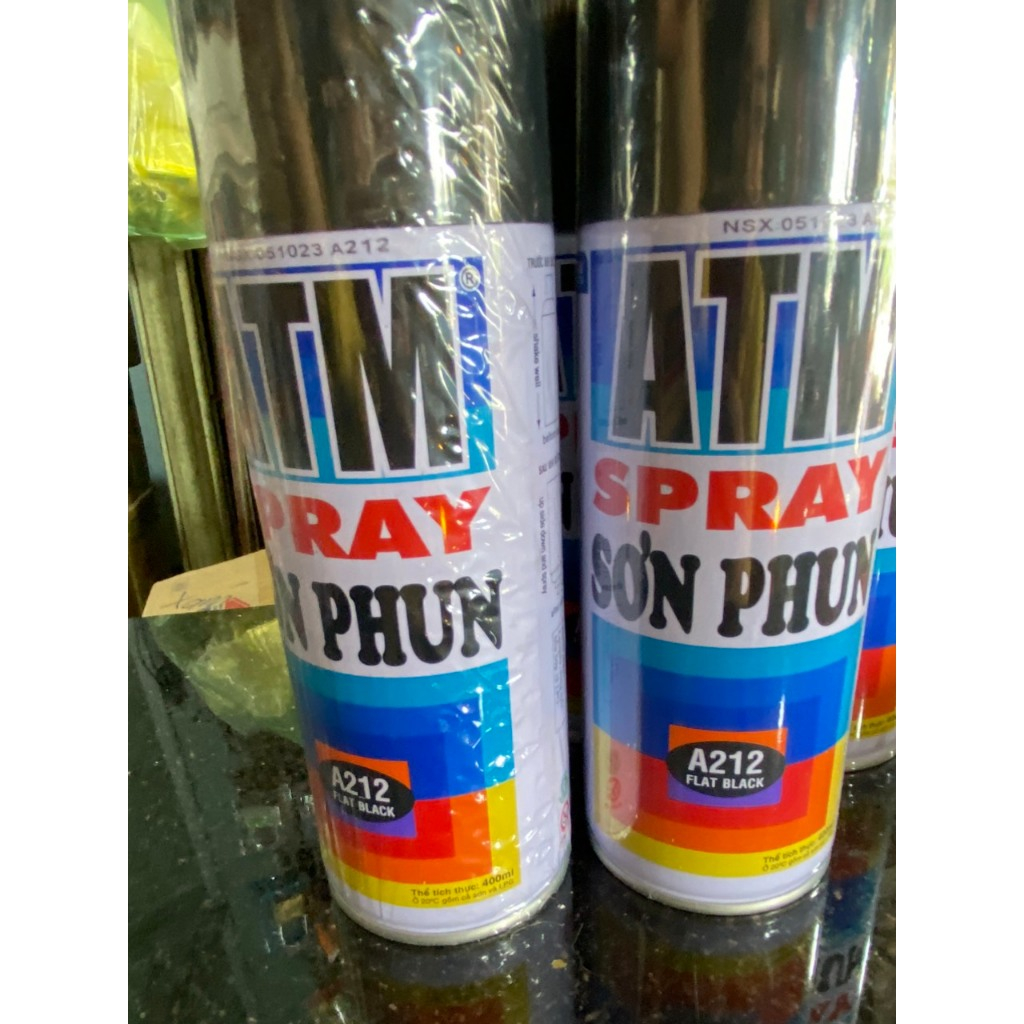 Sơn Xịt Đen Mờ Khói ATM A212 400ml CHÍNH HÃNG
