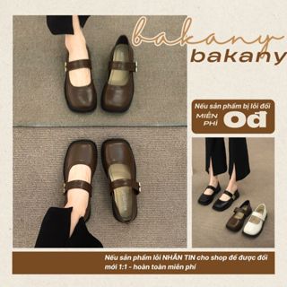  Giày Búp Bê Nữ Mũi Vuông Giày Nữ Bệt Phối Quai Đế Bệt Tag Miu Full Box Mã N11 