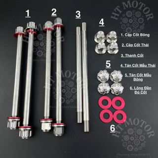 TRỤC BÁNH XE ,CỐT SALAYA INOX 304 TẶNG KÈM LÔNG ĐỀN