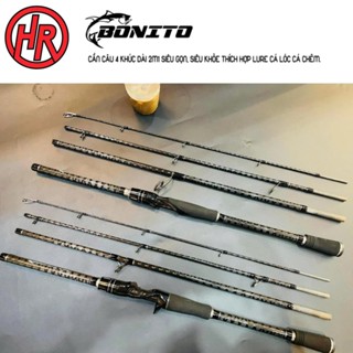 Cần lure 4 khúc HORAI BONITO khỏe thích hợp câu cá lóc cá chẽm đi dã ngoại có ngọn thay thế