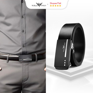 Thắt lưng nam chất liệu da bò cao cấp Williampolo dây nịt khoá tự động sang trọng