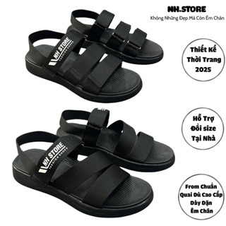 Giày SanDal Nam Nữ 3 Quai Xé Dù Cao Cấp Cấp. Đế Cao 3cm Mang Rất Êm Chân