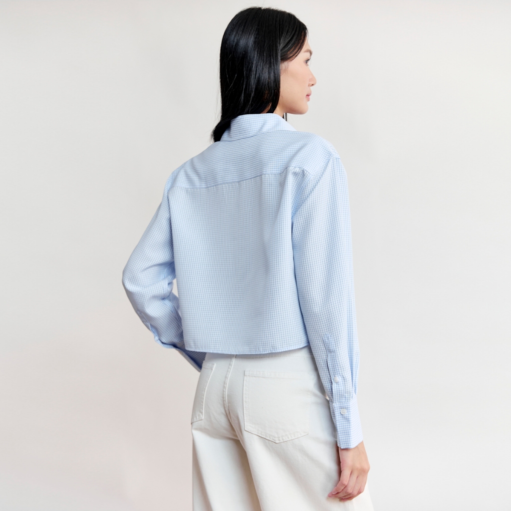 Áo sơ mi dáng Crop MONO TALK túi một bên, chất liệu Oxford MFOT25Y-T10008FT | BigBuy360 - bigbuy360.vn